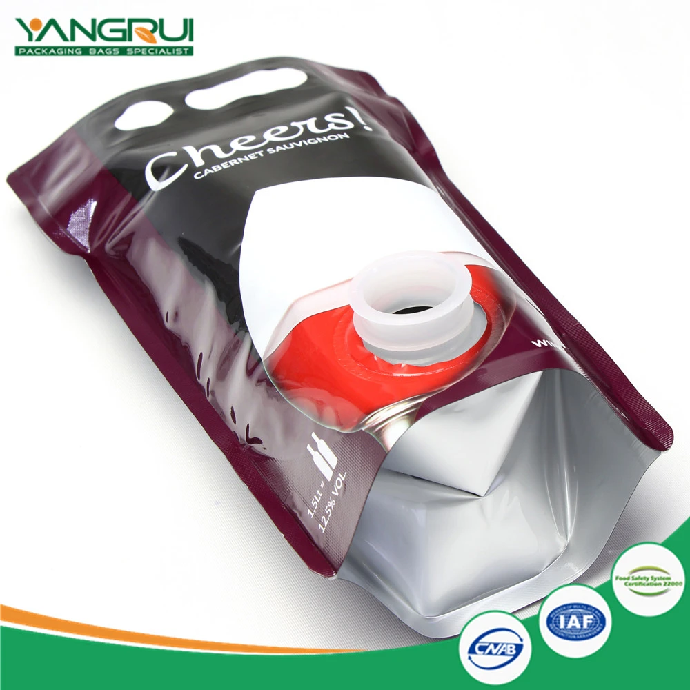 Cov Hnab Txhuam Hnab Txhuas Hnab Aluninum Spout Bag Aluninum Foil Wine Bag