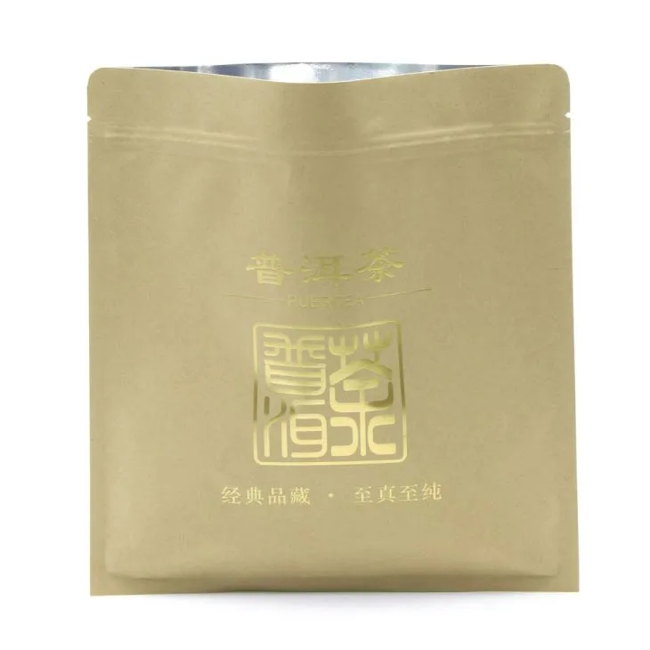 Kraft Daim Ntawv Peb Sab Seal Ntawv Yas Tea Hnab