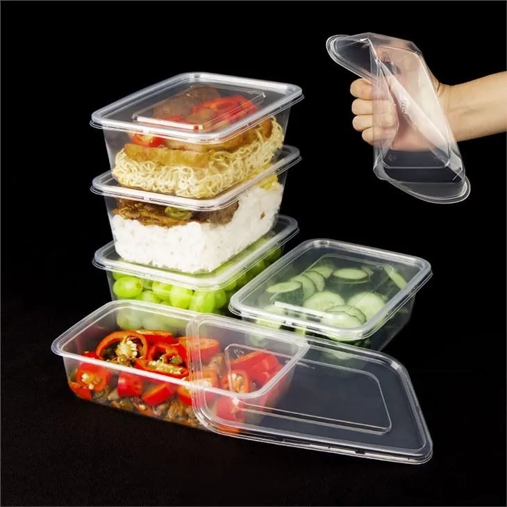 500ml Pob tshab Eco phooj ywg Microwavable Takeaway Disposable Food Containers Lunch