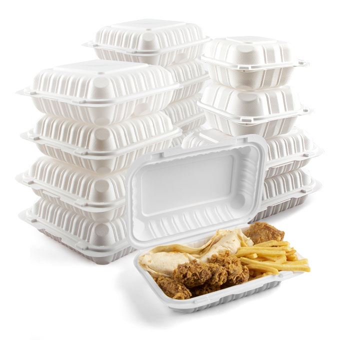 Thermoform 9x6inch Microwavable PP Khoom noj Container Disposable Take Away Out Yas Bento Lunch Boxes