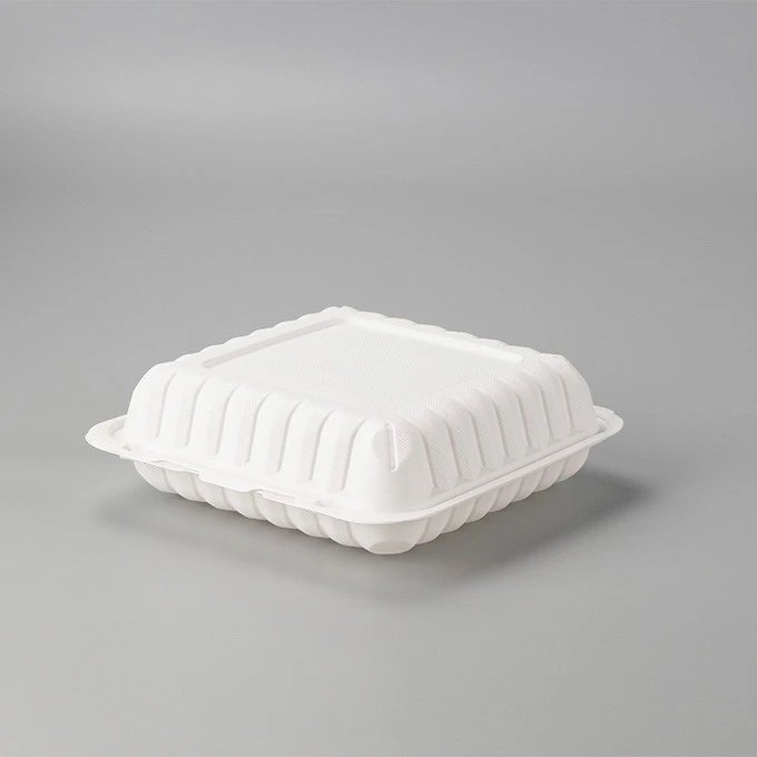 Customized Embossed Logo Disposable Take Away Food Box Fast Food Packaging Hinged Lid Plastic Eco Friendly Food Containers
