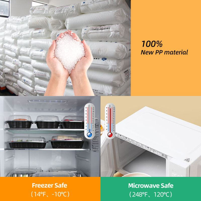 4 Compartment LeakProof Stackable Microwavable Food Grade Disposable Takeaway...