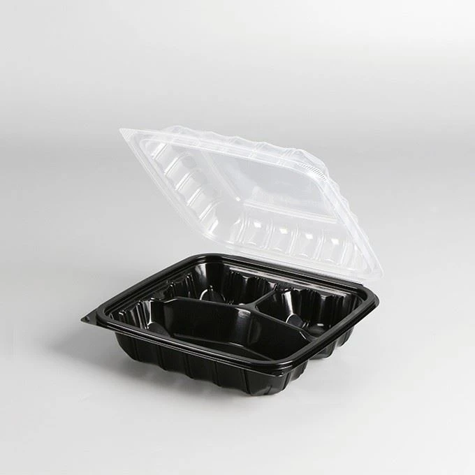 New Arrival Dual Color Food Grade Plastic Lunch Box Disposable Hinged Lid Takeout Box Deli Food Container For Super Market