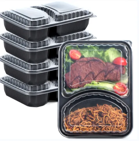 2 ompartments Disposable To Go Containers