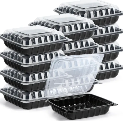 Plastic To Go Food Container 3compartments