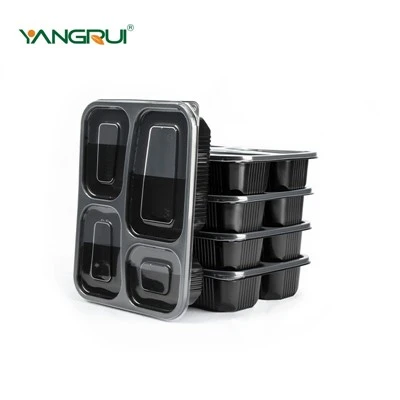 Disposable 4 Compartment Khoom noj Container Bento Box
