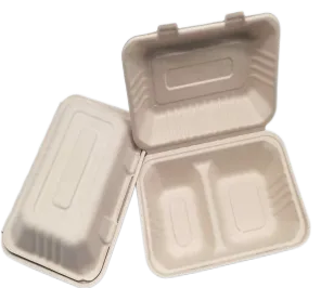 Mus Containers With Lids Bagasse 2compartments